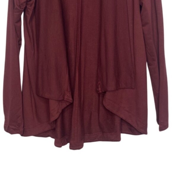 Athleta Nirvana Wrap Open Cardigan Womens Small Burgundy Athleisure - Picture 5 of 7